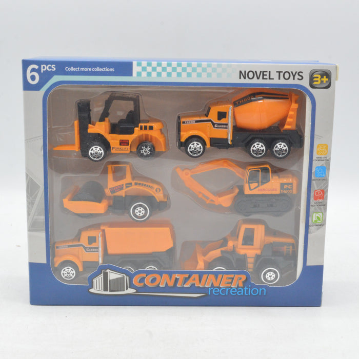 Diecast Pack of 6 Construction Truck Set