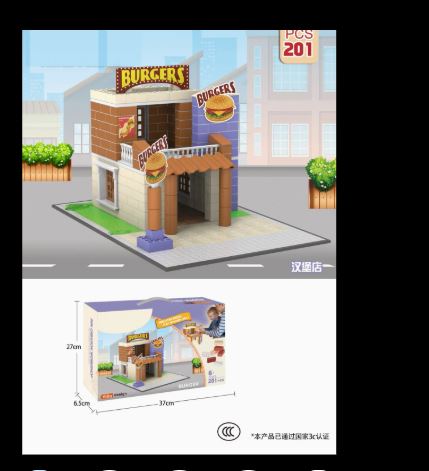 3D Brickie Little Builders Burgers Shop 201 Piece