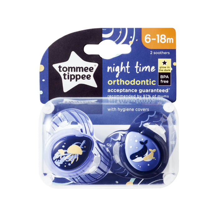Tommee Tippee Closer to Nature Night Time Soother 6 - 18M  Pack Of 2 - 433374