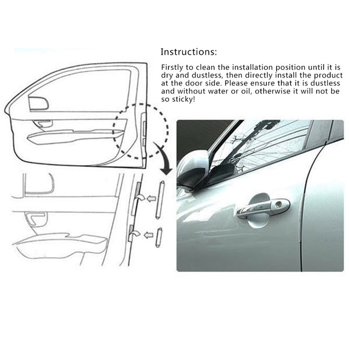 Universal Car Door Trim Protection 8 pieces White