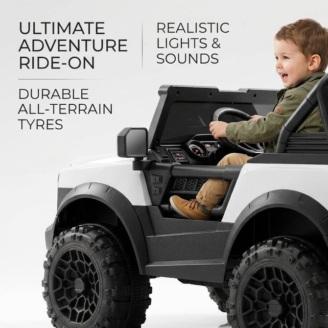 Electric Leather Seat Ride on Jeep