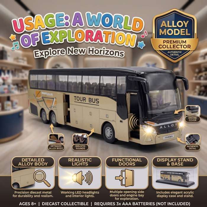Diecast Tour Bus with Light & Sound