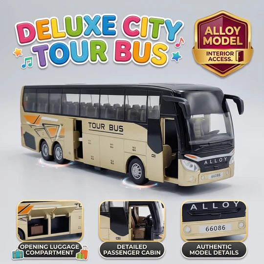 Diecast Tour Bus with Light & Sound