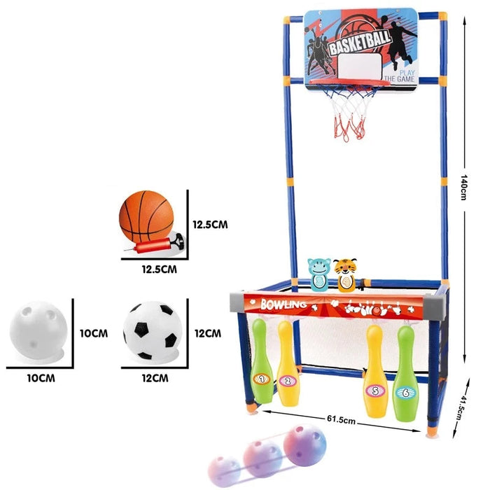 3 in 1 Basketball & Bowling Game