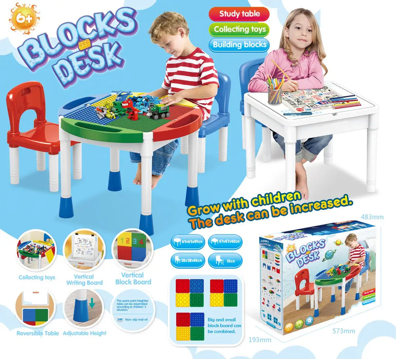 2 in 1 Building Blocks Table with Chair