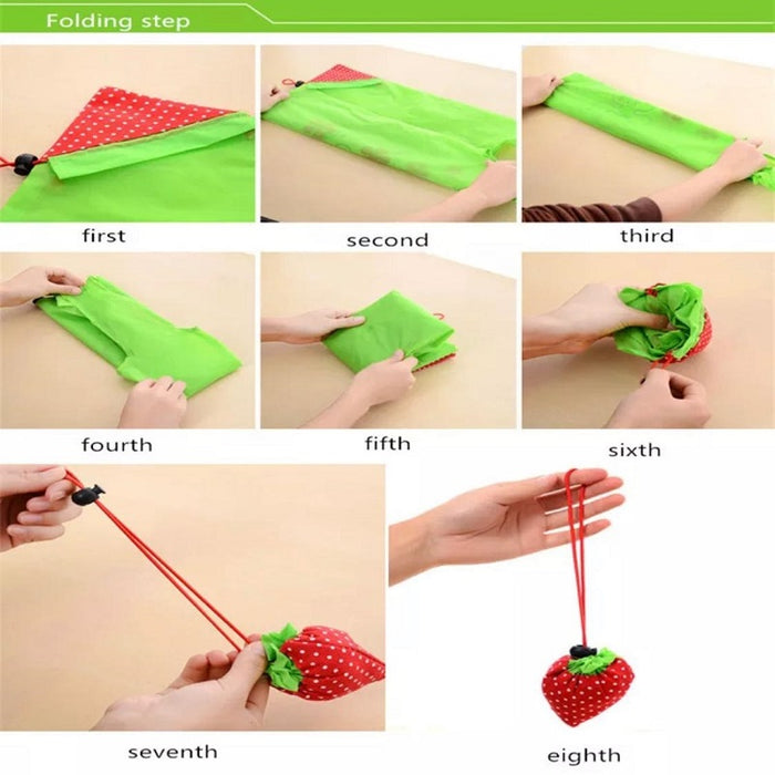 Pack of 3 Portable Strawberry Folding Bag