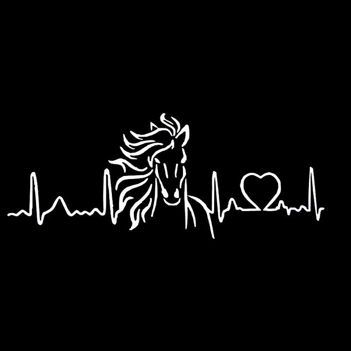 Horse Heartbeat Love Car Sticker