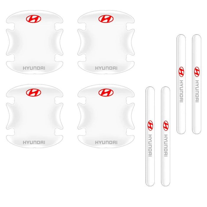 Pack of 8 Car Door Handle Transparent Stikcer For HYUNDAI