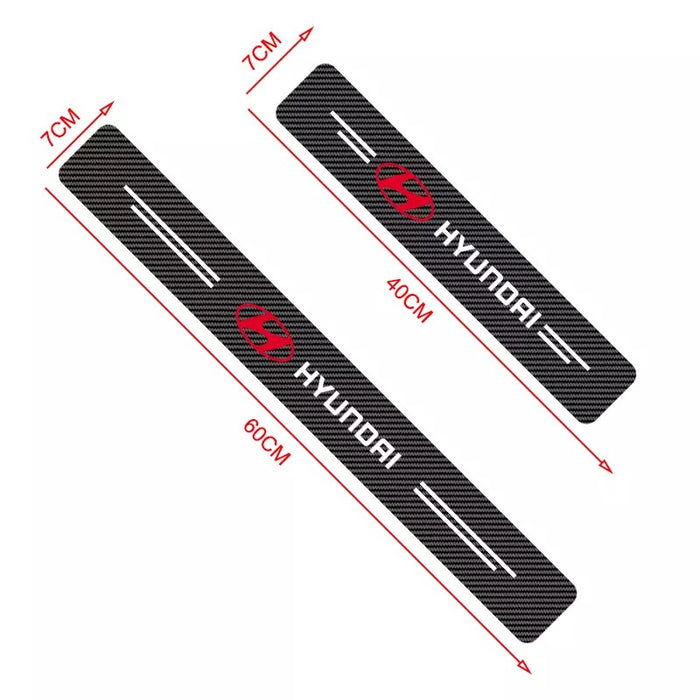 Pack of 4 Car Carbon Fiber Anti Stepping Protection Stickers HYUNDAI