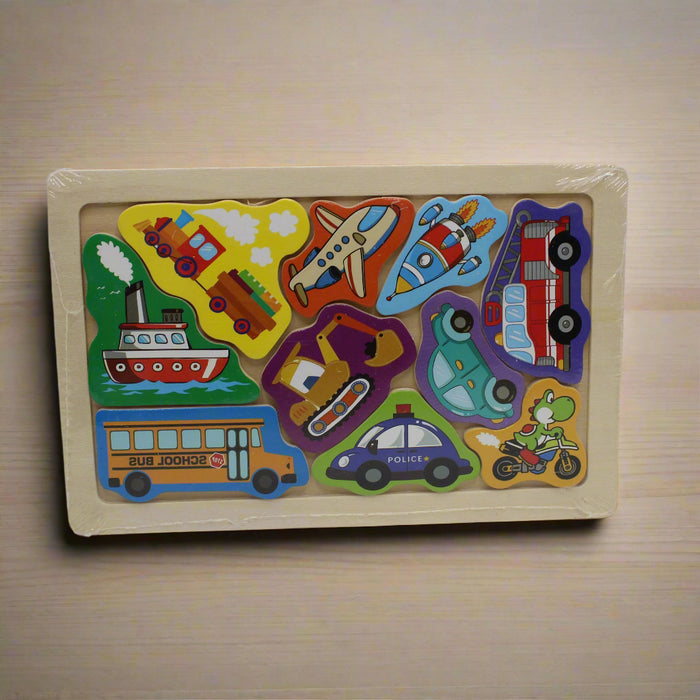 Vehicle Theme Wooden Puzzle Board