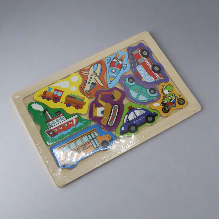 Vehicle Theme Wooden Puzzle Board