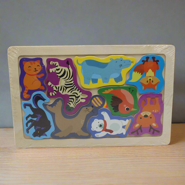 Animal Theme Wooden Puzzle Board