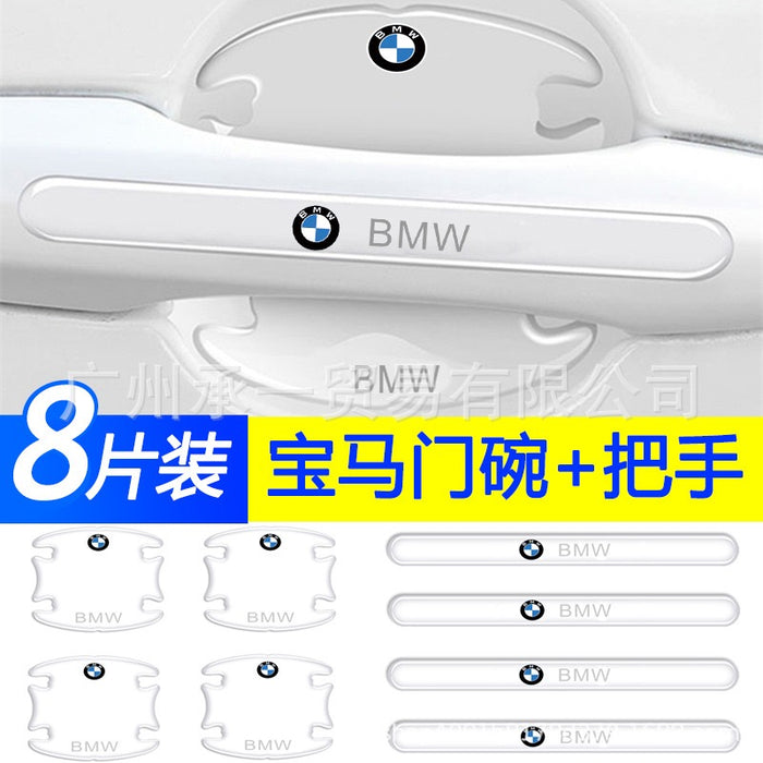 Pack of 8 Car Door Handle Transparent Stikcer For BMW