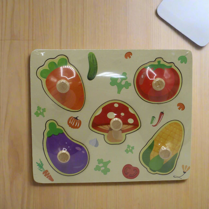 Vegetable Pin Board Wooden Game