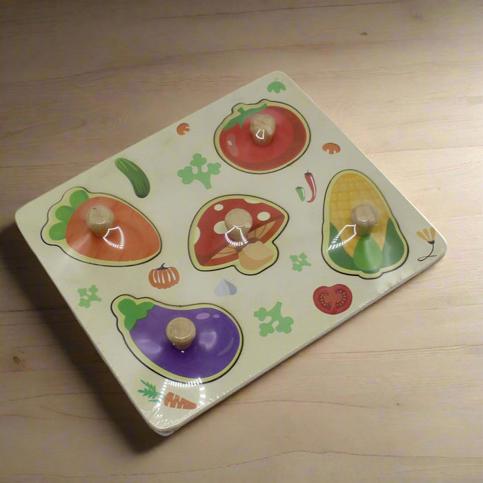 Vegetable Pin Board Wooden Game