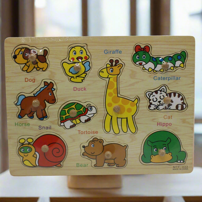 Animal Pin Board Wooden Game