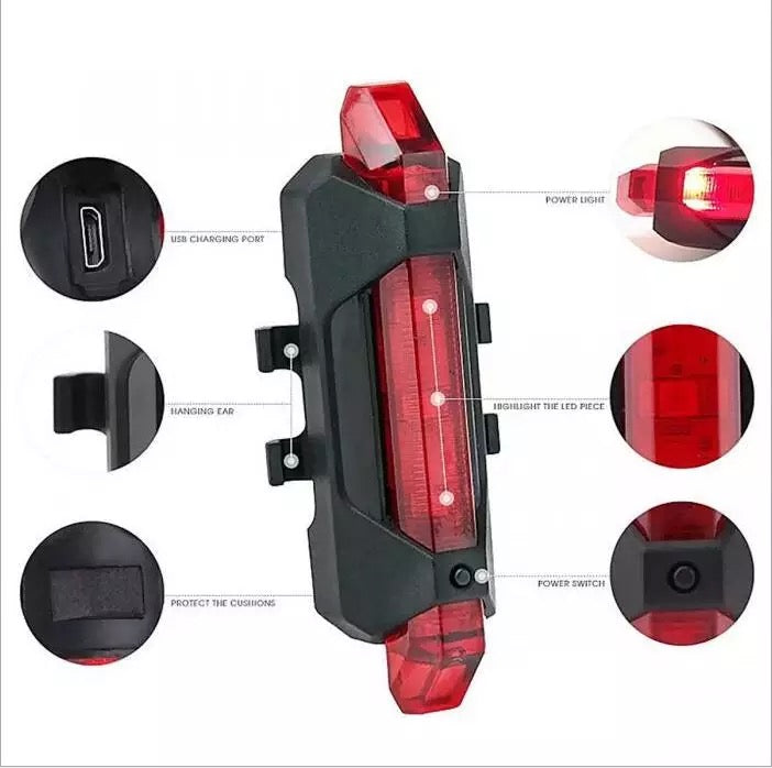 1 Piece Portable Bicycle Tail Light Red