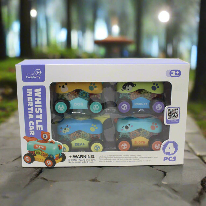 Animal Theme Gear Cars Pack of 4 Pieces