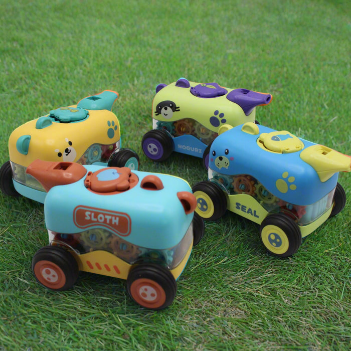 Animal Theme Gear Cars Pack of 4 Pieces