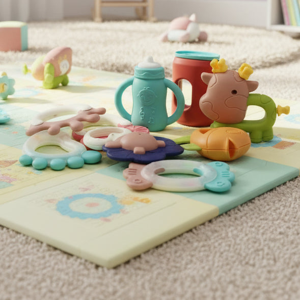 Different Shapes Baby Rattles Pack of 9