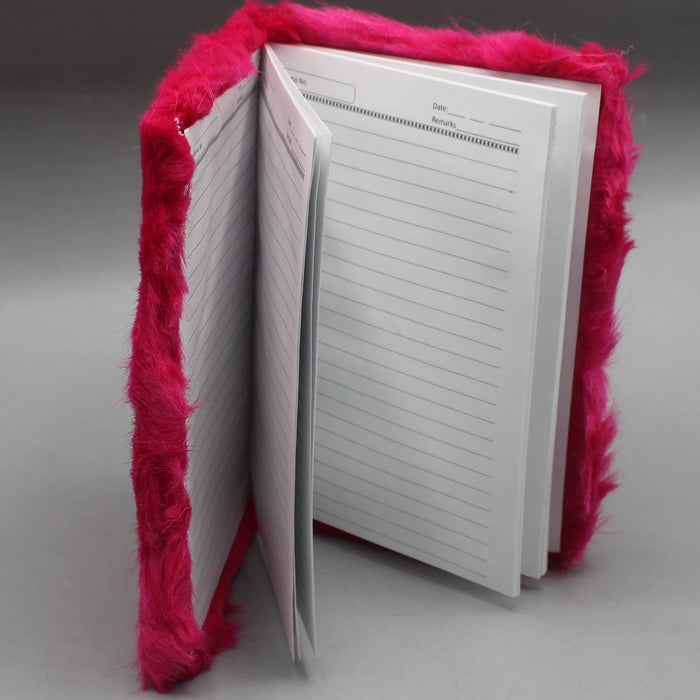 Fancy Pink Fur Notebook Diary