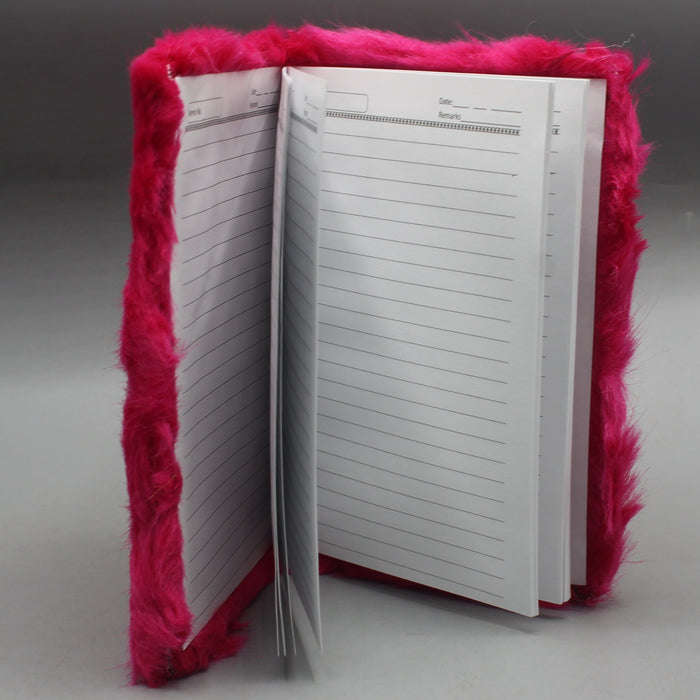 Fancy Pink Fur Notebook Diary