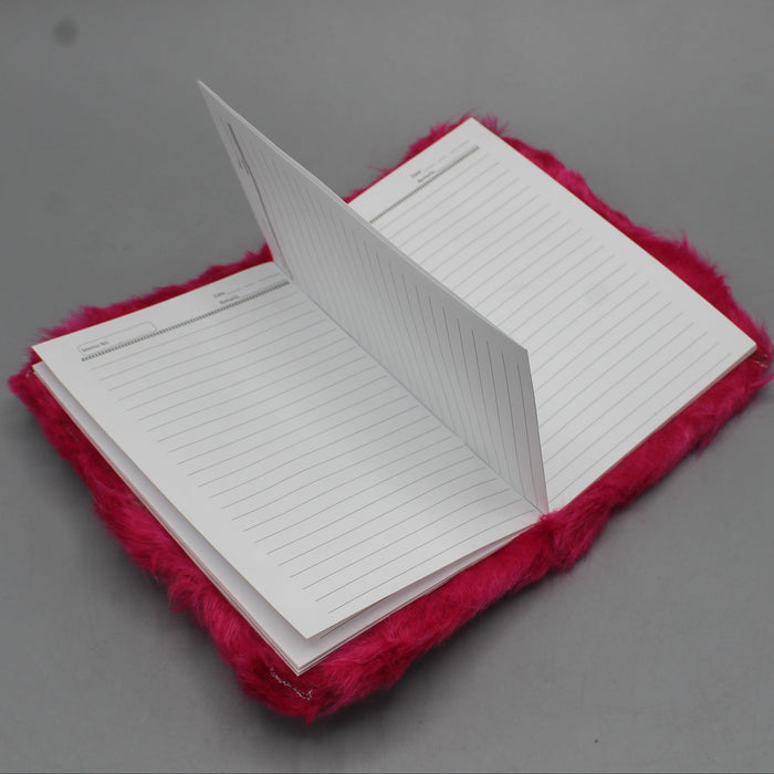 Fancy Pink Fur Notebook Diary