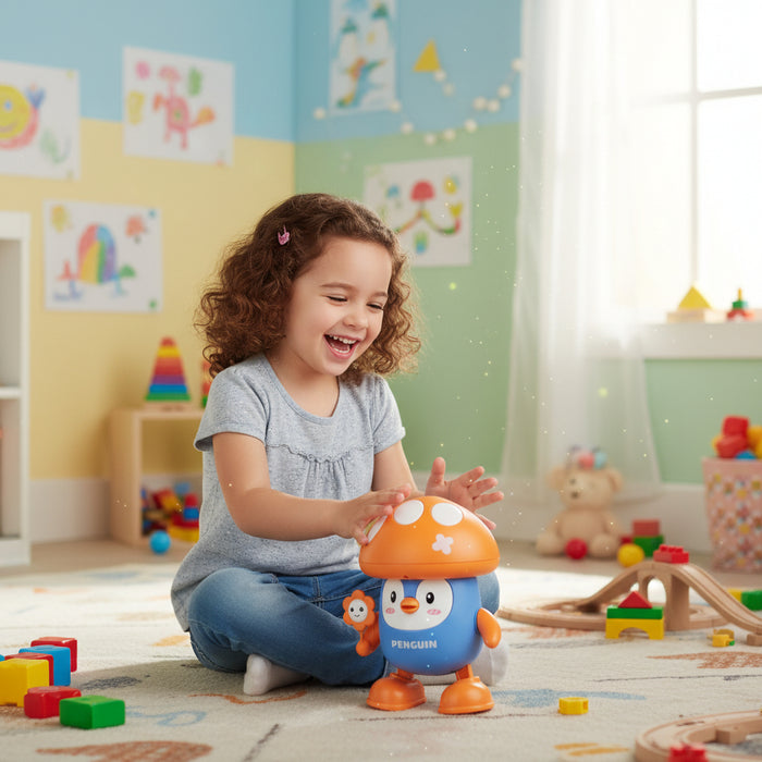 Dancing Penguin Mushrooms with Lights & Music