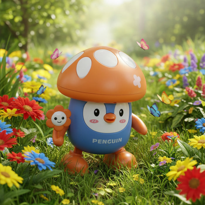 Dancing Penguin Mushrooms with Lights & Music