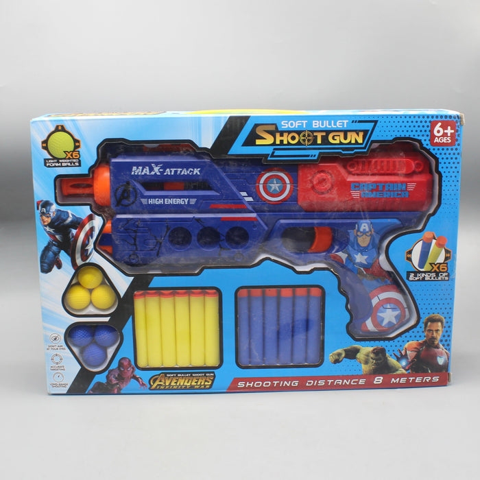 Captain America Soft Shoot Bullet Gun
