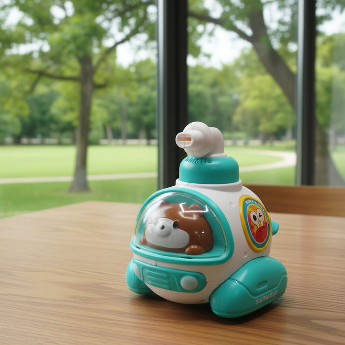 Cartoon Whistle Pressing Submarine