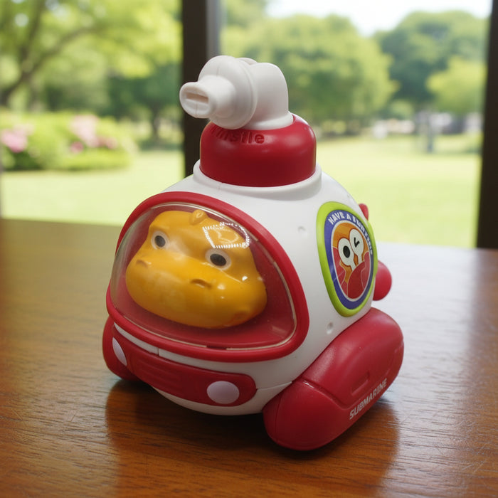 Cartoon Whistle Pressing Submarine