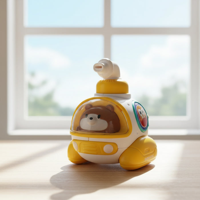 Cartoon Whistle Pressing Submarine