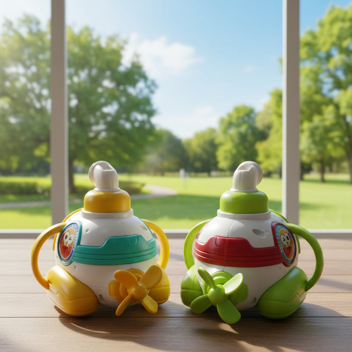 Cartoon Whistle Pressing Submarine