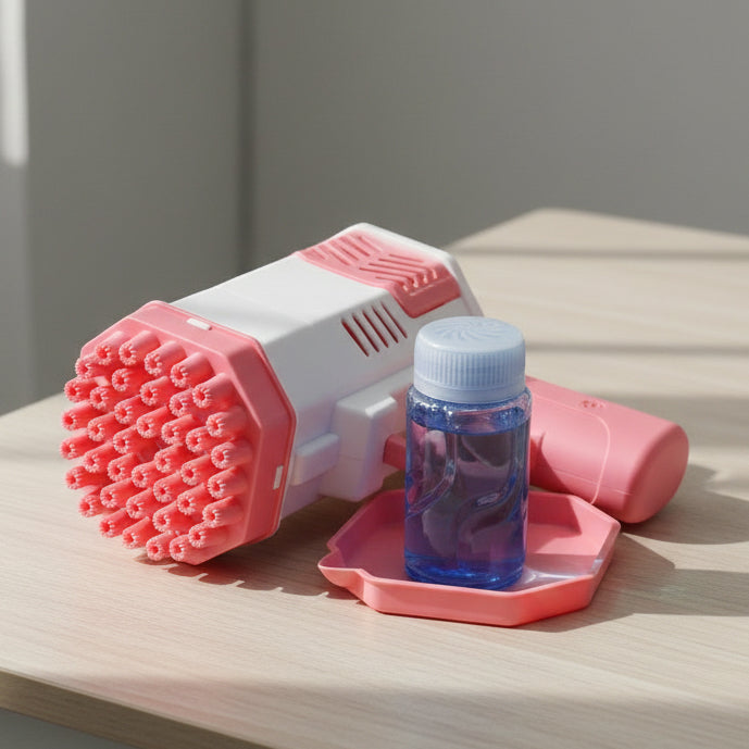 Mini Space Theme Bubble Gun with Light Effect