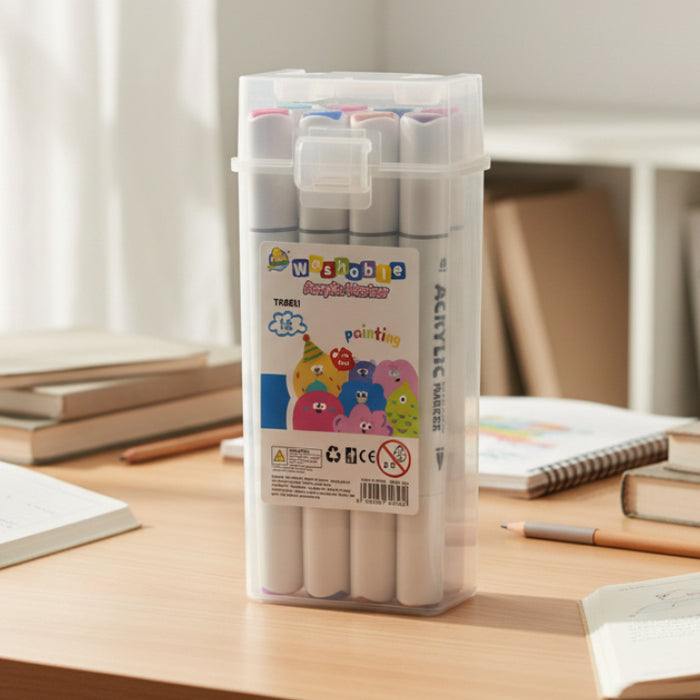 Washable Acrylic Twin Markers Pack of 12