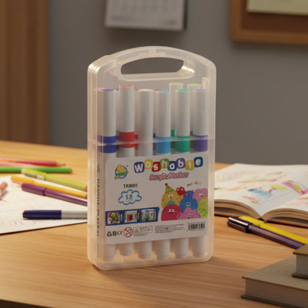 Washable Acrylic Painting Markers Pack of 12