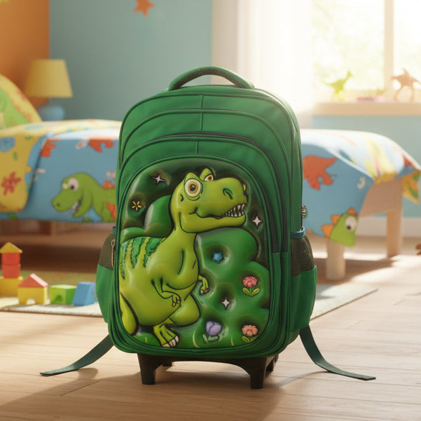 Dinosaur Theme School Trolley Bag