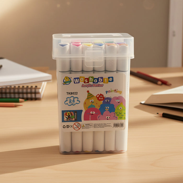 Washable Acrylic Twin Marker Pack of 24