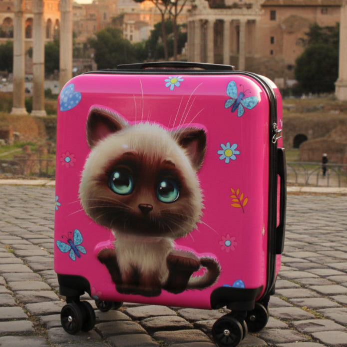 Lovely Cat Theme Trolley Suitcase