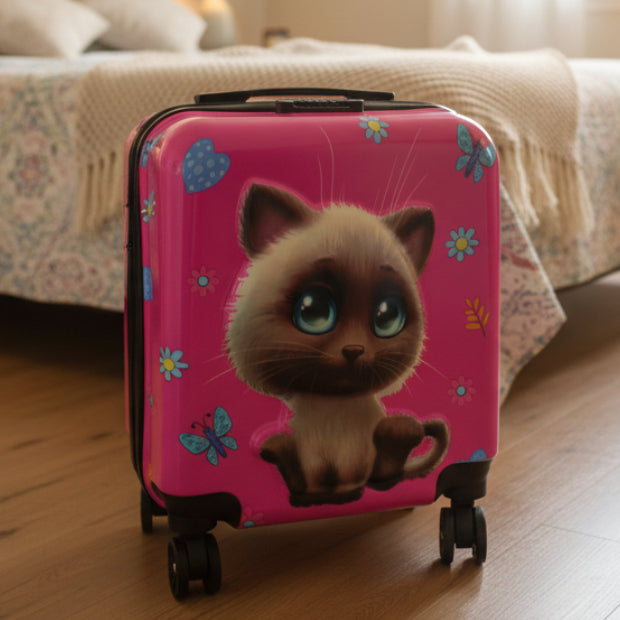 Lovely Cat Theme Trolley Suitcase