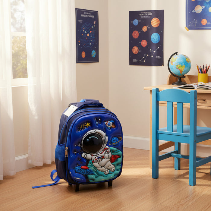 Space Man Theme School Trolley Bag