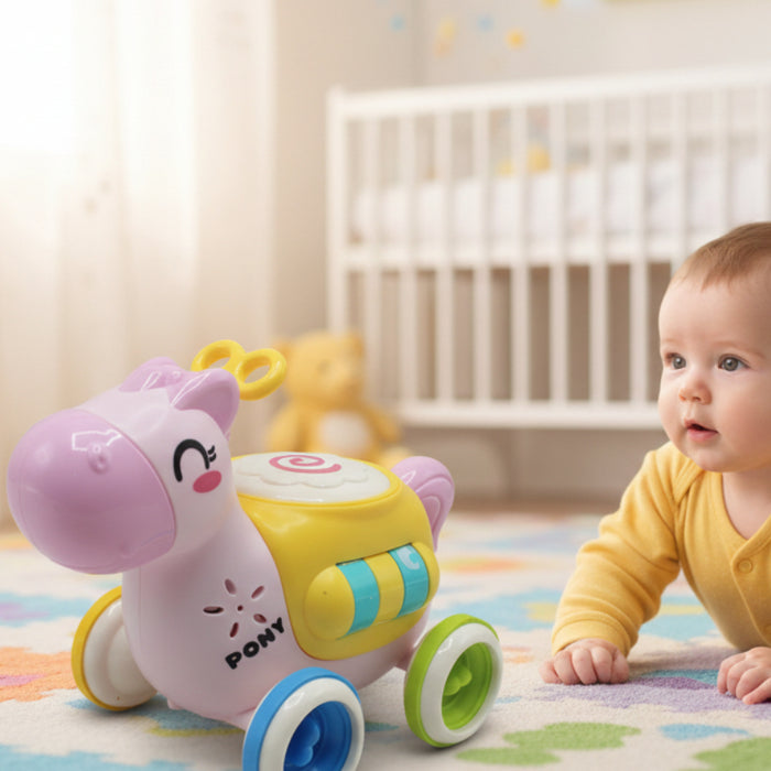 Rolling Pony Hand Drum with Light & Music