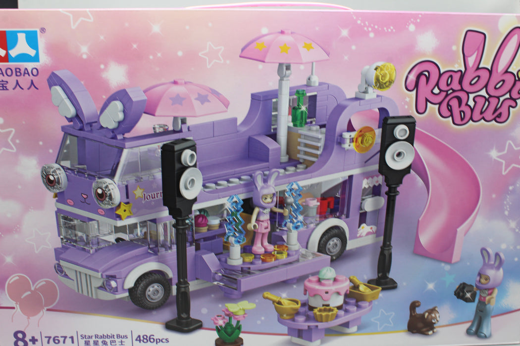 Star Rabbit Bus Blocks 486 Pieces
