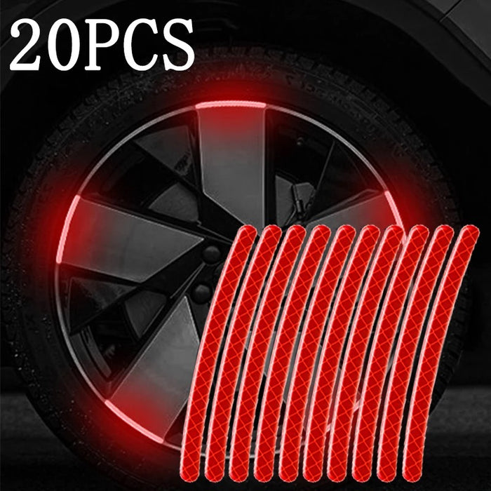 Pack of 20 Car Wheel Hub Reflective Stikcer Tire Rim