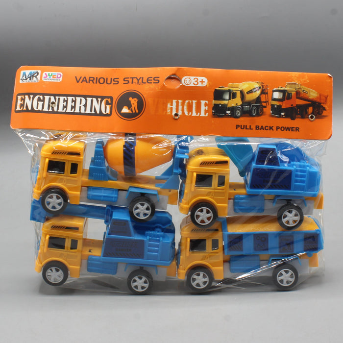 Engineering Vehicle Friction Toy Pack of 4