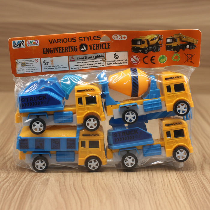 Engineering Vehicle Friction Toy Pack of 4