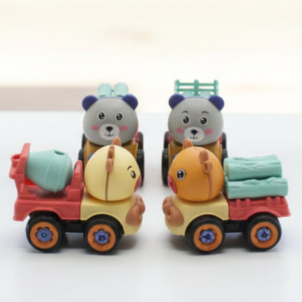 Cartoon Theme Friction Toy Pack of 4