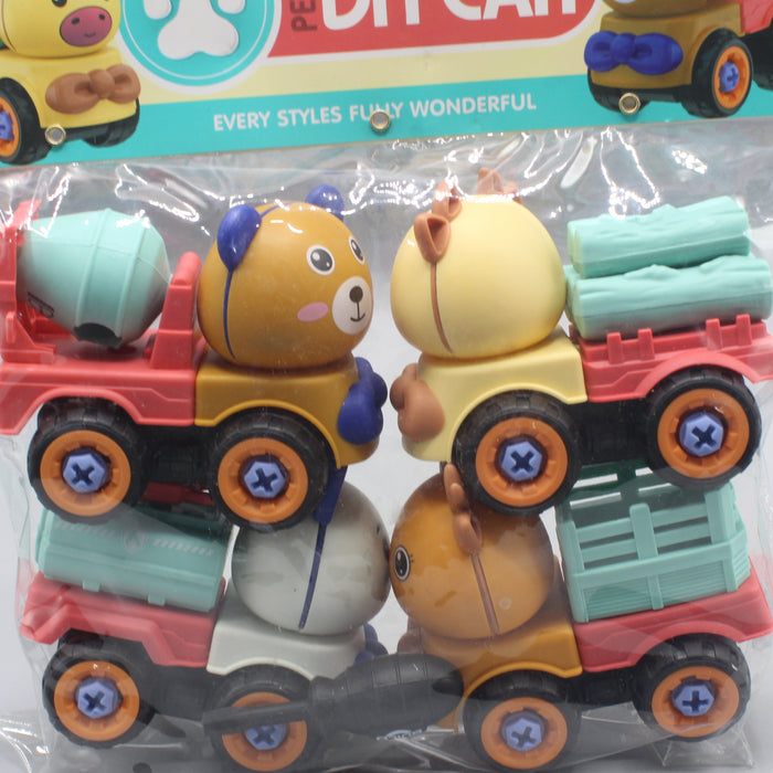Cartoon Theme Friction Toy Pack of 4