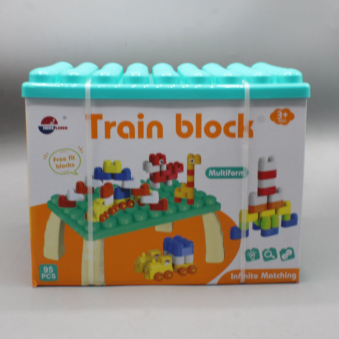 Kids Train Building Blocks Set with Storage Box